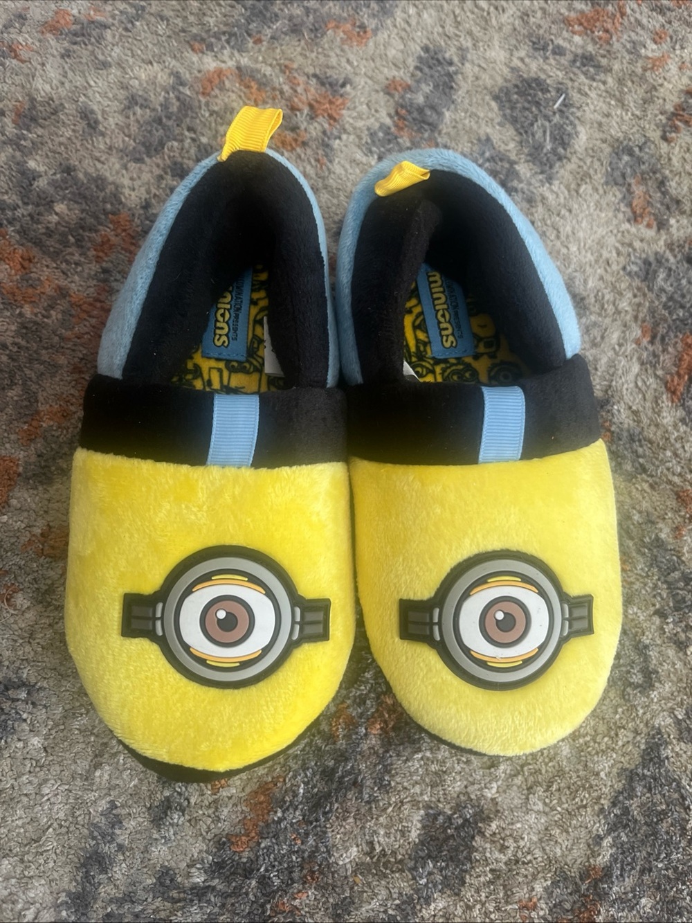 Kids Yellow Minion-Inspired Plush Slippers